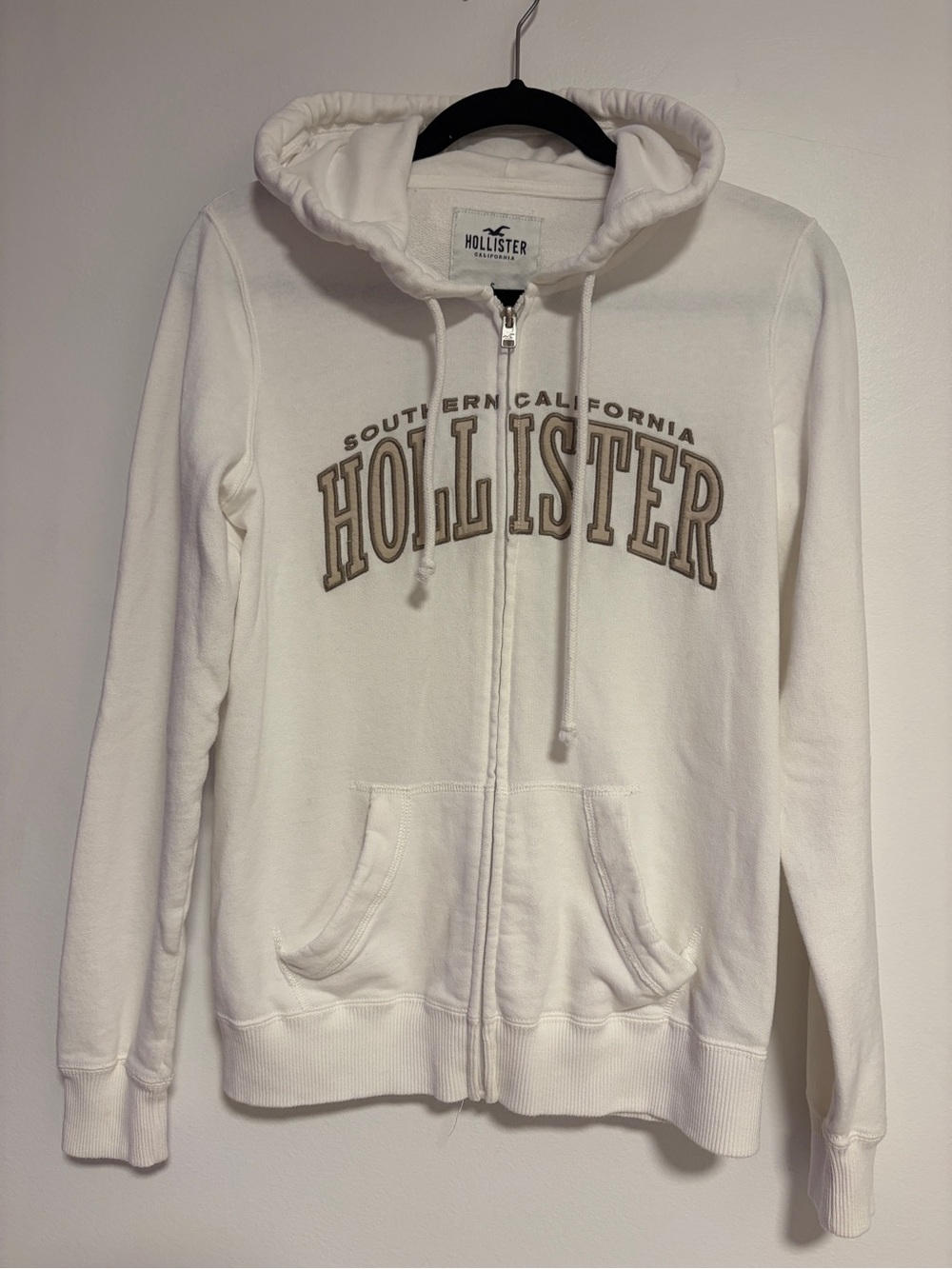 Hollister California Full Zip Hoodie White Size S Unisex Southern California